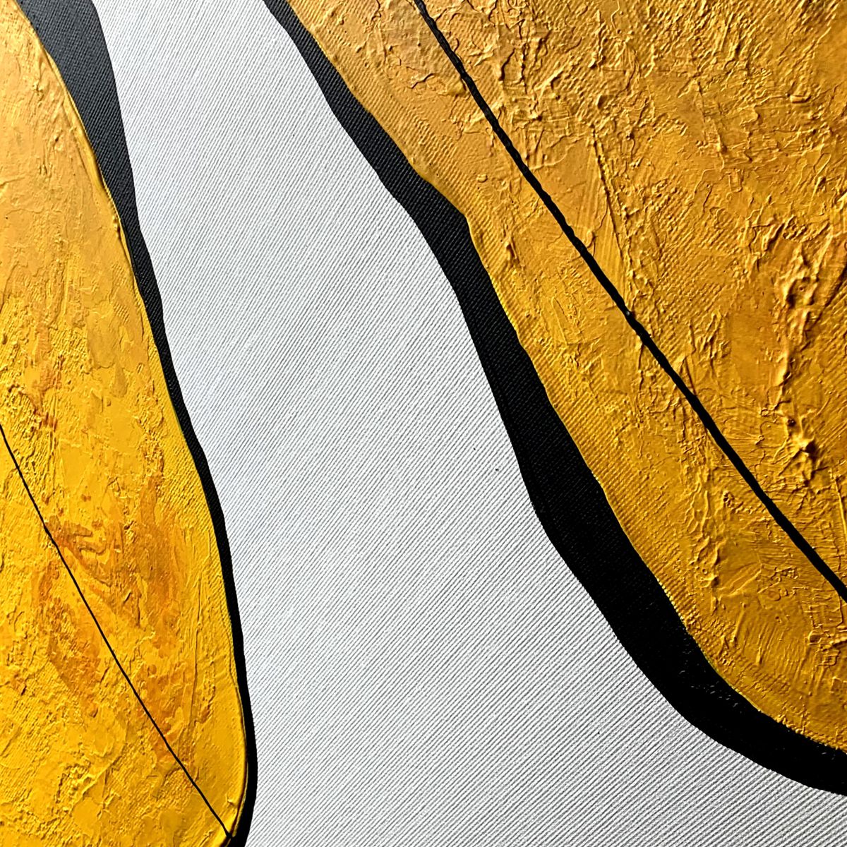 Obraz geometryczna abstrakcja 2075Z "Żółte bryły" 160x100cm