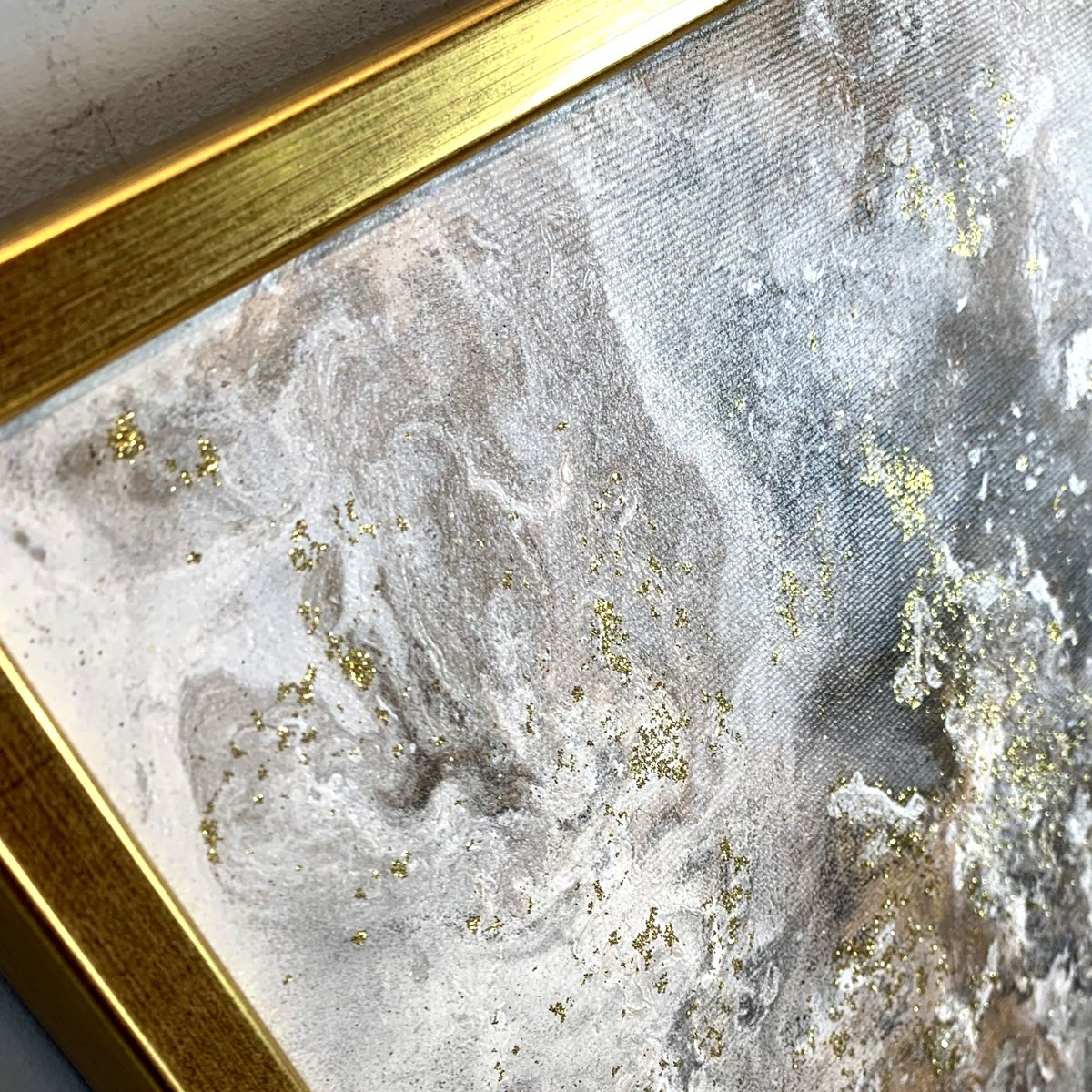 Kolekcja obrazów pouring 2084Z "Niebiański pył" 90x90cm