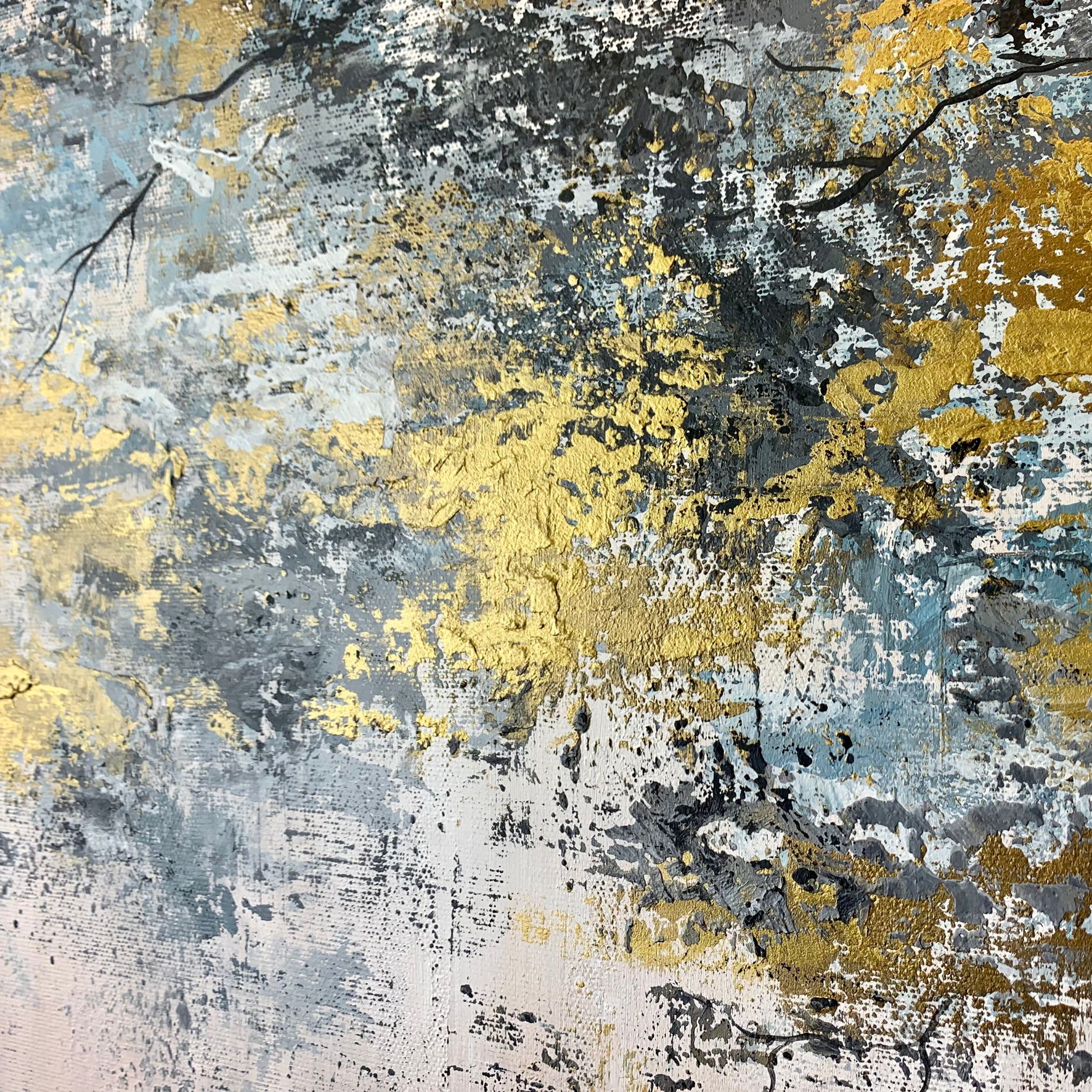 Obraz malowany ręcznie 2239Z "Ozłocone drzewo" 100x70cm