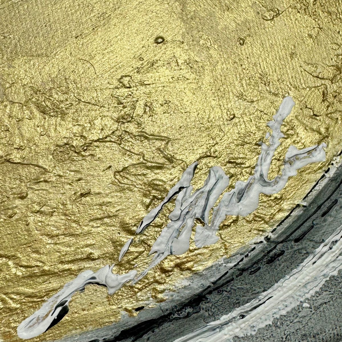 Nowoczesny obraz ręcznie malowany 2172Z "Eliptyczny" 90x90cm