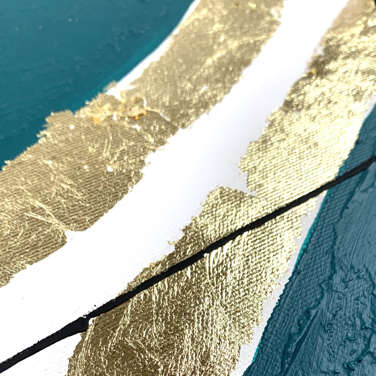 Geometryczna abstrakcja 2077Z "Szmaragdowe kamienie" 140x140cm