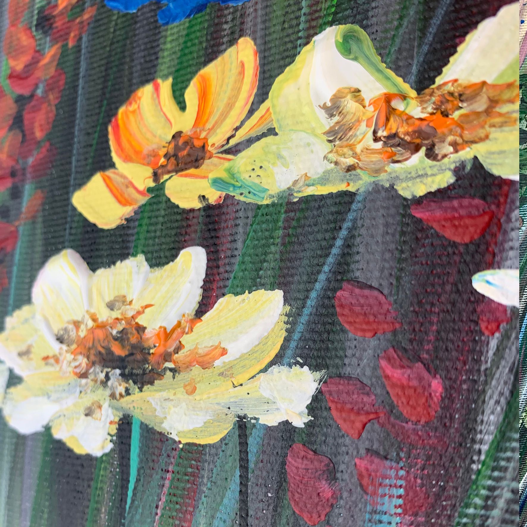 Obraz ręcznie malowany na płótnie 2253Z “Kwiaty dla ukochanej” 80x110cm