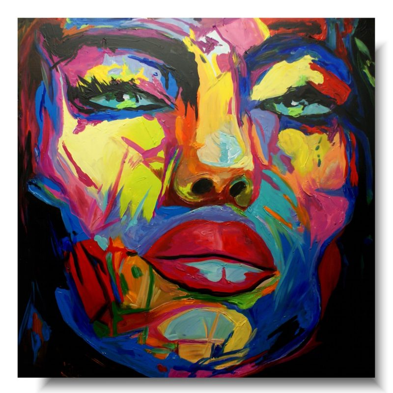 Kolorowy portret , nowoczesne obrazy, duże obrazy, obrazy abstrakcyjne, obrazy na ścianę