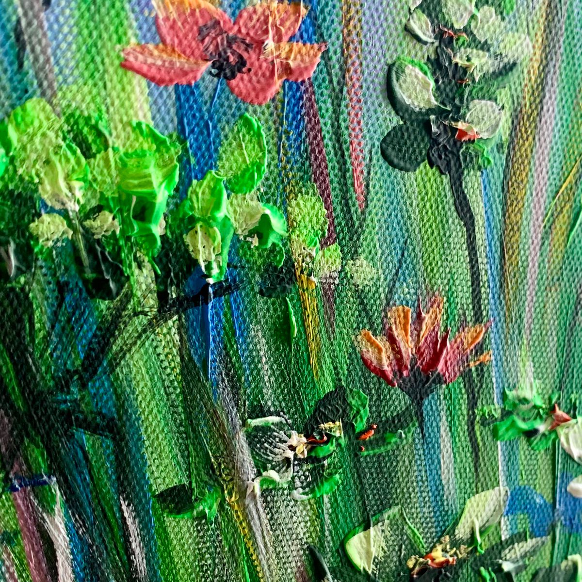 Obraz ręcznie malowany na płótnie 2268Z “Kolorowe kwiaty” 40x50cm