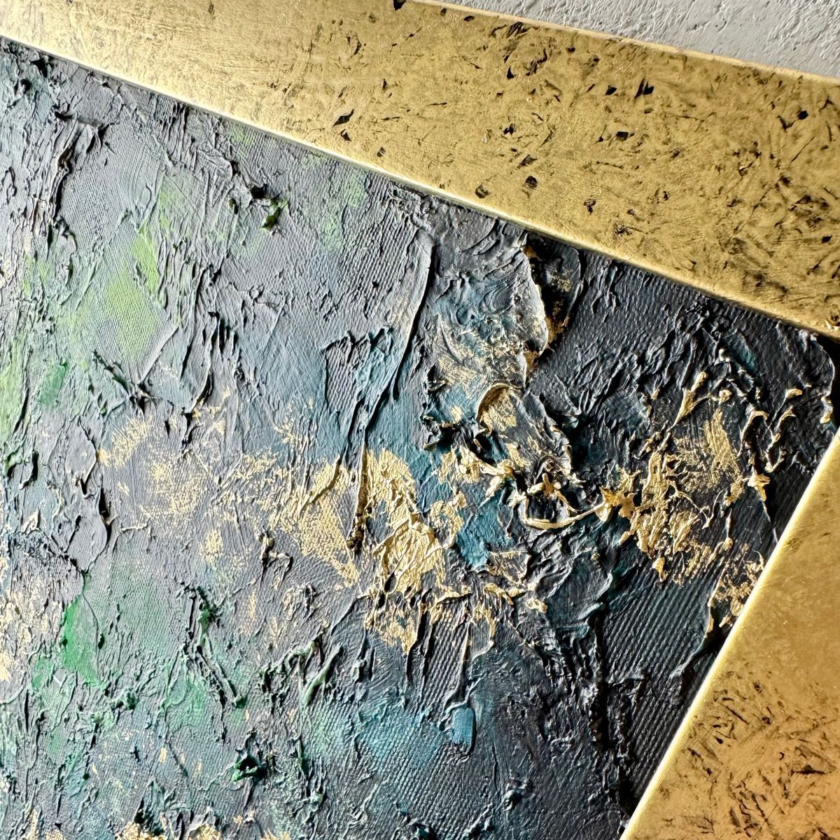 Duża abstrakcja w ramie 2067Z "Wakacyjny azyl" 160x60cm