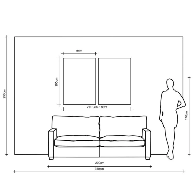 Dwa kolorowe obrazy 2305Z “Barwna geometria” 2 x 100x70cm