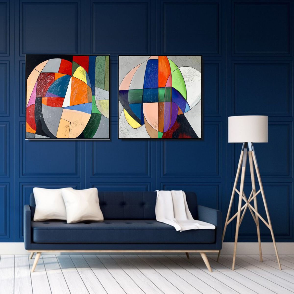 Obraz abstrakcja komplet 2304Z “Kolorowe sny” 2 x 80x80cm