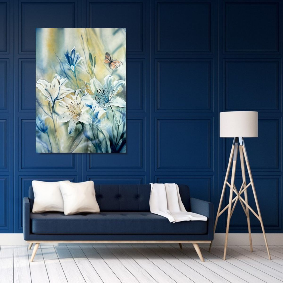 obraz malowany na płótnie, obraz kwiaty lilie, ładny obraz, obraz do salonu