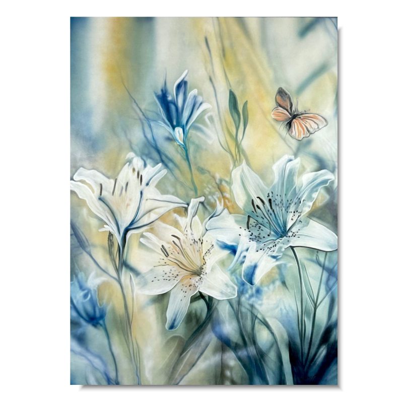 obraz malowany na płótnie, obraz kwiaty lilie, ładny obraz, obraz do salonu