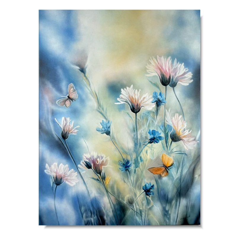 obraz malowany na płótnie, obraz z kwiatami, obraz łąka, obrazy do salonu, nowoczesne obrazy