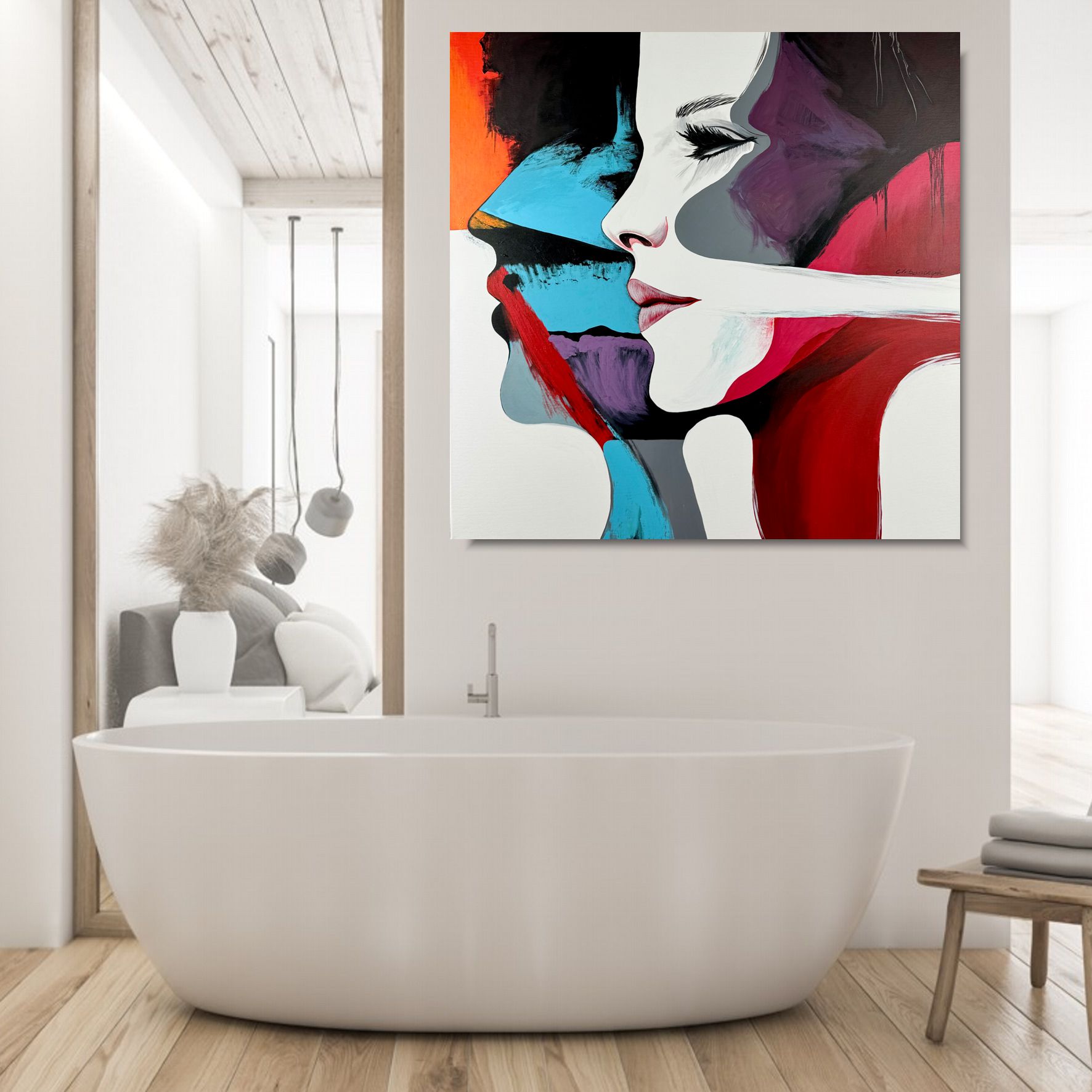 obraz ręcznie malowany portret, nowoczesny portret, obrazy do salonu, obrazy nowoczesne, obrazy na prezent, obrazy do biura, obraz na płótnie