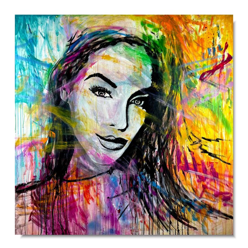 duży portret na płótnie, kolorowy portret, duży obraz, obraz 140x140, obrazy do mieszkania, obrazy do biura, nowoczesne obrazy