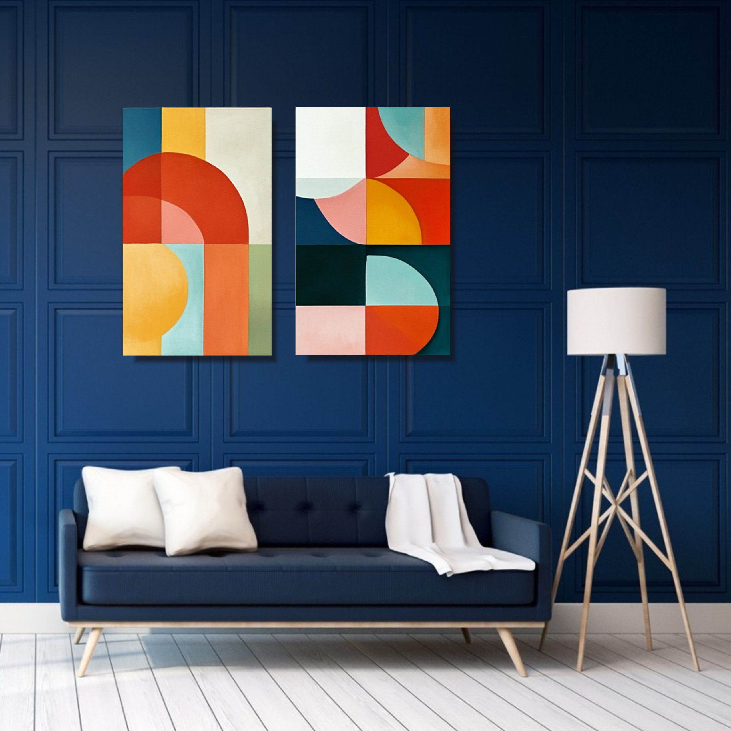 obraz abstrakcja dyptyk malowany, kolorowy obraz, kolorowa abstrakcja, obrazy do salonu, nowoczesne obrazy