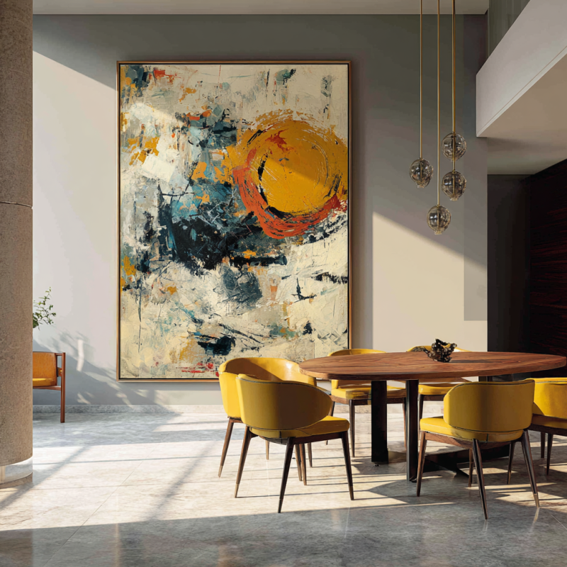 obraz malowany zachód słońca