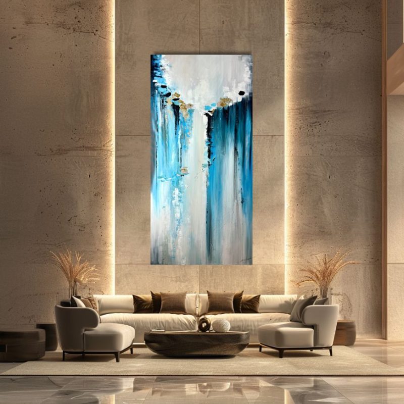 Nowoczesna abstrakcja na płótnie, duża abstrakcja, obraz 100x200