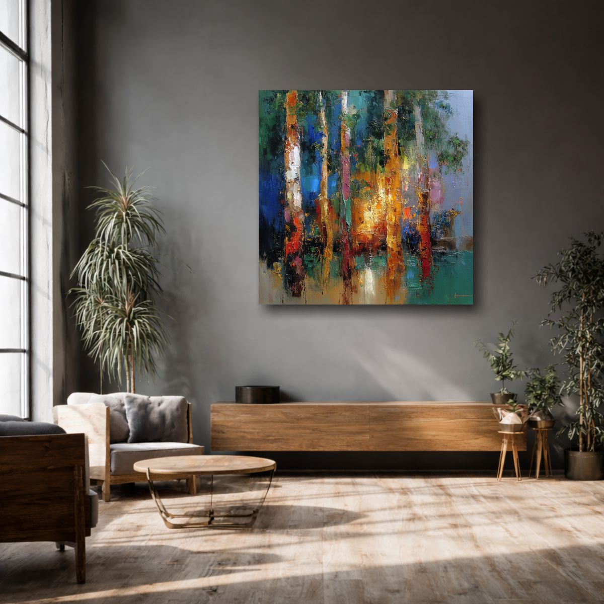 nowoczesny obraz abstrakcja aranżacja wnętrza