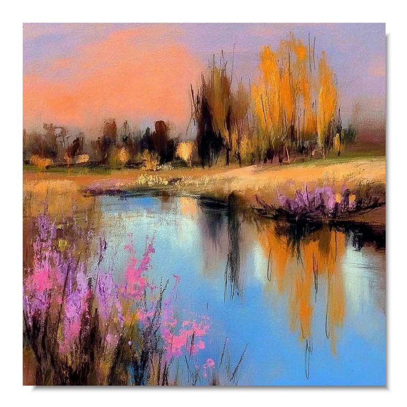 obraz abstrakcja pastelowy pejzaż wydruk na płótnie