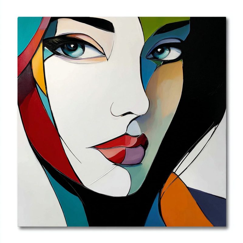 obraz abstrakcja nowoczesny portret kobiety wydruk na płótnie